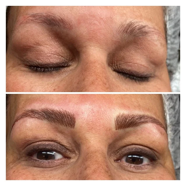 Before and after eyebrow result